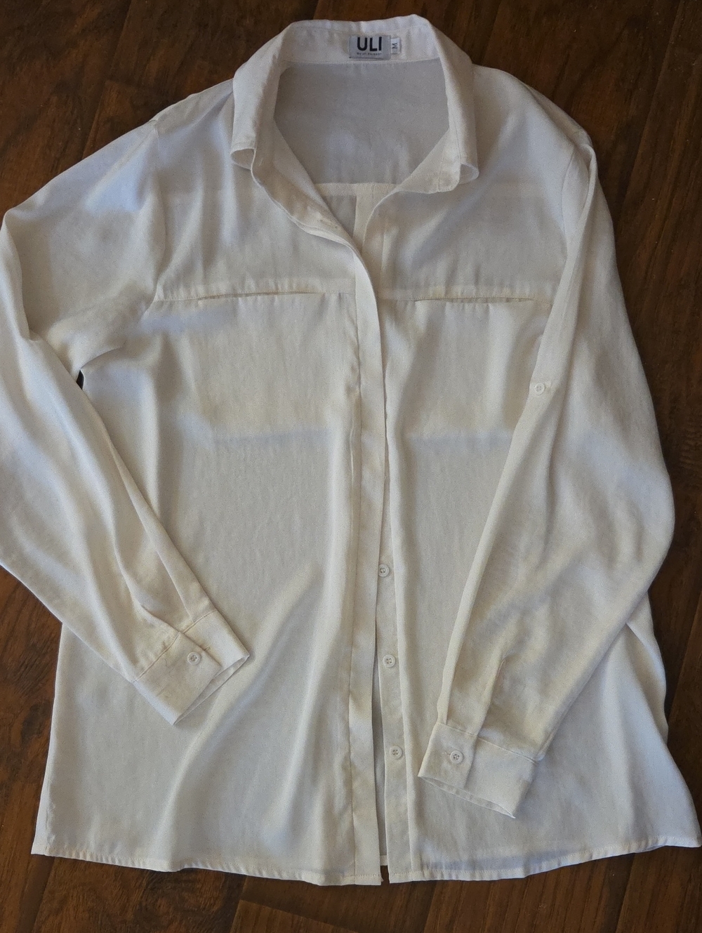 Women's Cream Button-Front Blouse